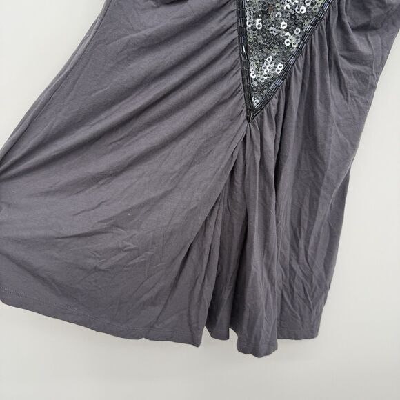 Studio Y Gray Sequin Long Stretchy Tank Top Size Small Y2k Style - Picture 6 of 9